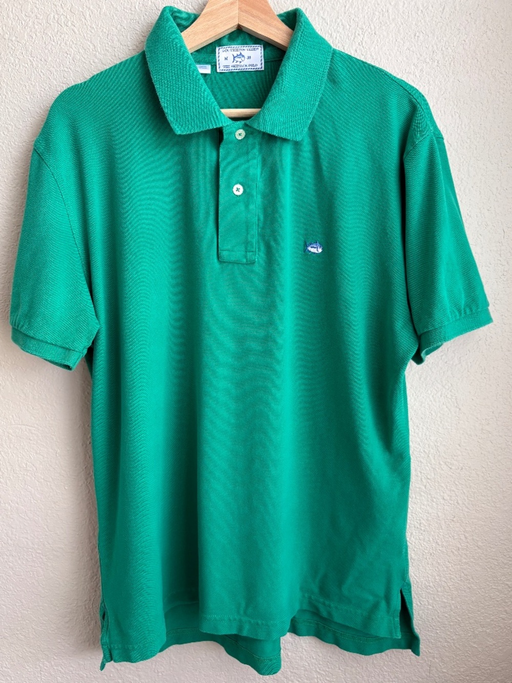 Southern Tide Men's Green Skipjack Cotton Polo Shirt Size M Summer Golf